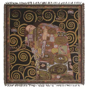 Gustav Klimt's Fulfillment Square Belgischer Wandteppich Designer Webdecke Decke - Bild 1 von 3
