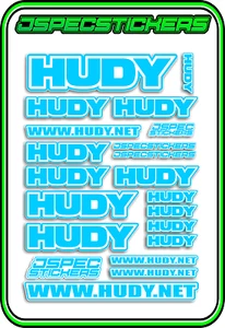 HUDY TOOLS SETUP STICKERS XRAY RC BUGGY CAR DECAL 1/10 1/8 JSPEC ELEC LBLUE W - Picture 1 of 1