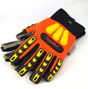 NEW RefrigiWear Bright Orange and Yellow Insulated Impact Grip Work GLOVES 579L - Picture 1 of 6