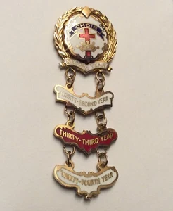 Vintage Choir Enameled Religious Little System by UNCAS Service Pin - Picture 1 of 6