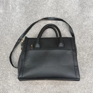 TU BLACK FAUX LEATHER HANDBAG SHOULDER BAG GOLD ZIP UP PREMIUM Y2K - Picture 1 of 7