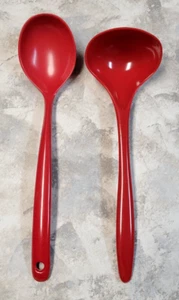 COPCO Servizio Cucchiaio e Mestolo Hutzler Rosso Plastica Melamina Lotto di 2 - Foto 1 di 13
