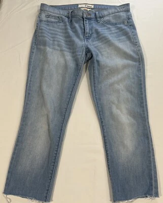 Pantalones de mezclilla recortados de tiro bajo Dittos talla 29 elásticos lavado claro Foto 1 de 4