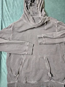 John Varvatos USA Lightweight Hooded Sweater Hoodie Largr Gray Red Grunge - Picture 1 of 11