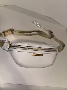 Nueva Riñonera Michael Kors Bolso Cinturón Blanco Con Correa Dorada TALLA O/S - Imagen 1 de 8