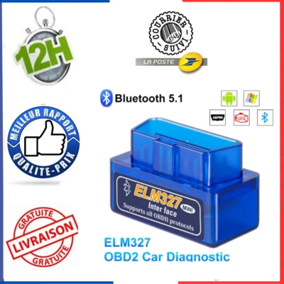 Lecteur Code OBD2 IOS Diagnostic Compatible Android  Elm327 Interface Bluetooth - Bild 1 von 4