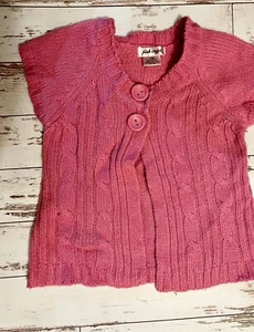 Pink Angel Knit Crochet  Cardigan Sweater Sz 6x - Picture 1 of 3