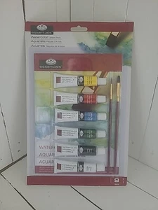 ROYAL LANGNICKEL WATERCOLOUR ARTIST PAINT & BRUSH SET 12ml TUBE PACKS 6 - Picture 1 of 5