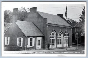 RPPC GREENEVILLE TENNESSEE ANDREW JOHNSON'S TAILOR SHOP*CLINE PHOTO POSTCARD - Picture 1 of 2
