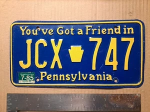 Nummernschild, Pennsylvania 1985 You've Got a Friend Passenger, JCX Keystone 747 - Bild 1 von 3