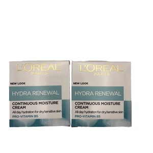 Lot Of 2 L’Oreal Hydra Renewal Moisturizer 1.7oz – Dry Sensitive Skin Cream - Picture 1 of 4