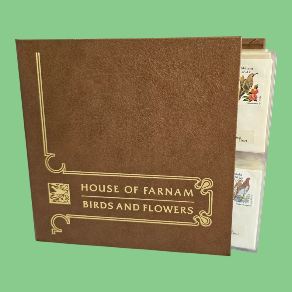 House of Farnam Complete Set 50 State Birds & Flowers Envelopes w/ Stamps Binder - Image 1 of 4