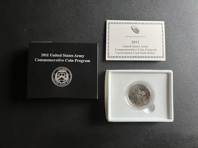 2011 US MINT US ARMY COMMEMORATIVE COIN UNC CLAD HALF DOLLAR IN BOX w/COA - Image 1 of 4