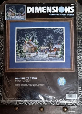 Dimensions Counted Cross Stitch Kit Walking To Town 3899 New - Image 1 of 3
