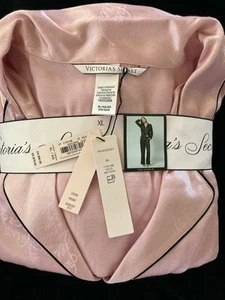 NWT Victoria’s Secret Satin Pajama PJ Sleep Pants Set XL Signature Spellout Logo - Picture 1 of 5