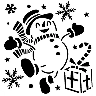 Really Great Stencils, Dancing Snowman 1 Stencil, 5x5", Christmas, Happy, Gift - Image 1 of 2