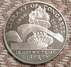 2000-P Library of Congress Commemorative Silver Dollar Proof - Picture 1 of 2