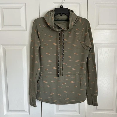 Title Nine Manresa Pullover Mujer S Sudadera con Capucha Canguro Bolsillo Exterior Gorpcore Foto 1 de 4