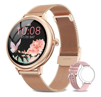 NAIXUES Damen-Smartwatch, Damen-Smartwatch, Schlafmonitor und Pulsmesser, 7 - Bild 1 von 4