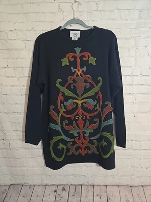 Vtg Cervelle Sweater M Wool Embroidered CottageCore Goblincore Classic Granny - Image 1 of 4