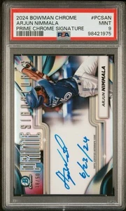 2024 Bowman Chrome Prime Signatures Arjun Nimmala Auto /50 PSA 9 SSP - Picture 1 of 3