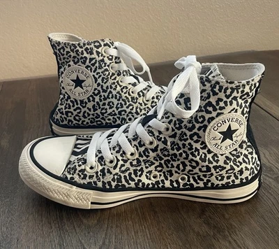Converse Chuck Taylor All Star Hi Top Alto Estampado Animal Negro Blanco Mujer’s 5.5 Foto 1 de 4