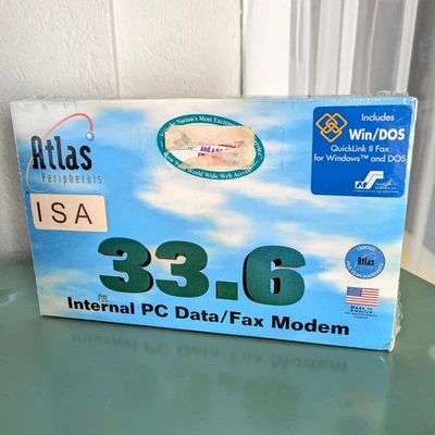 1990s Atlas Peripherals 33.6 Internal PC Data Fax Modem New In Box - Image 1 of 4