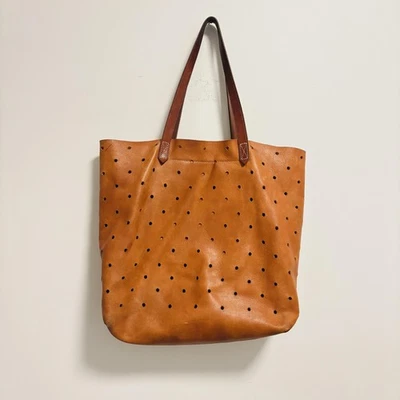 Madewell Bag Womens Size Medium Brown Leather Tote Perforated Transport Shoulder - Image 1 of 4