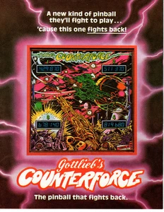 COUNTERFORCE Original PINBALL Flyer GOTTLIEB 1980 PROMO Brochure COUNTER FORCE - Afbeelding 1 van 4