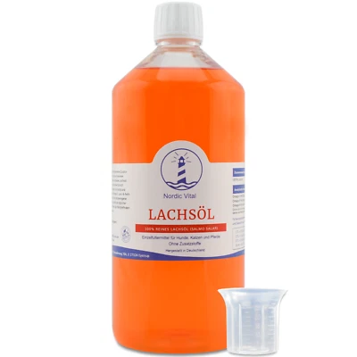 NORDIC VITAL Lachsöl 2 x 1L Omega-3 u-6, Fischöl, Katzen, Hunde, Barfen