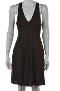 Theory Davis Dress Size 2 Brown Solid Sheath Empire Waist Knee Length Sleeveless - Picture 1 of 4