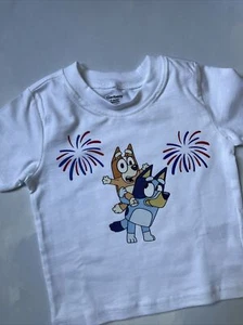 Bluey and Bingo Tshirt Size 12 Months White Short Sleeve New - Picture 1 of 4