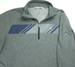 Travis Mathew Quarter Zip Pullover Men XXL Gray Cotton Stretch Golf Casual - Picture 1 of 5