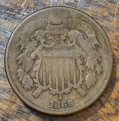 1869 Better Two Cent Piece Nice Original Fine CHRC - Image 1 of 2