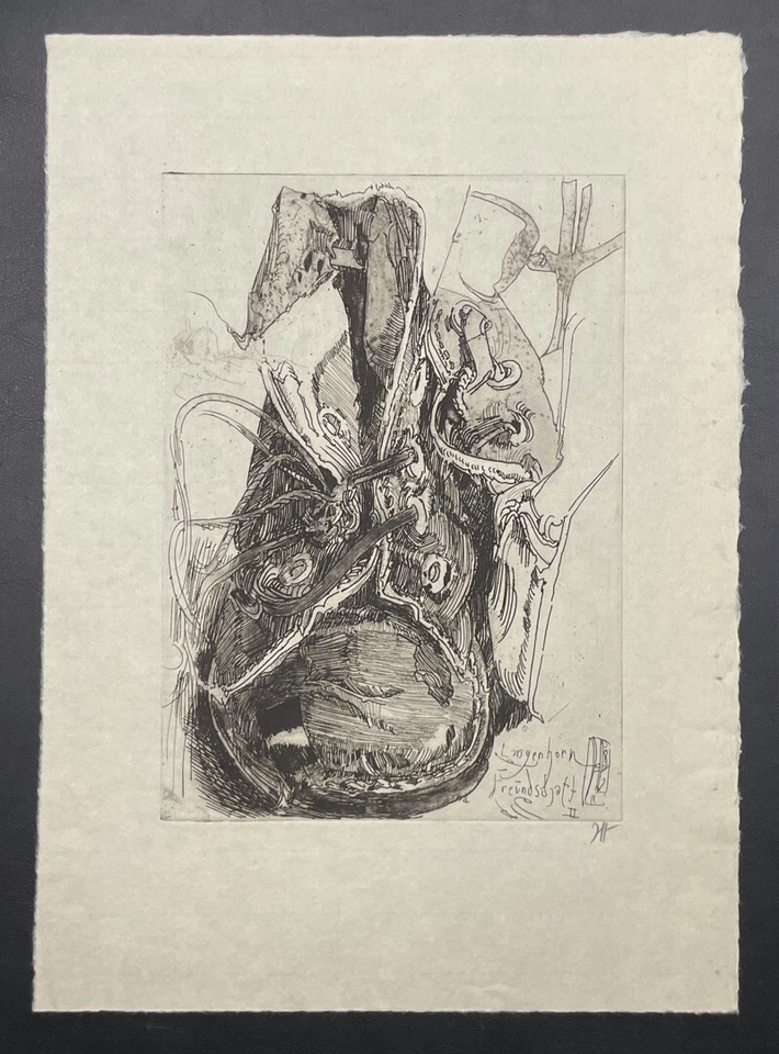 Horst Janssen Schuh Freundschaft II Radierung 1982 handsigniert - Bild 1 von 1