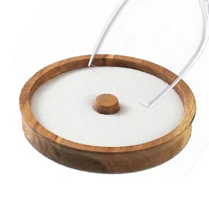 Cocktail Glass Rimmer For Salt Sugar Lime Wooden Round Bartender Tool Portable - Picture 1 of 12