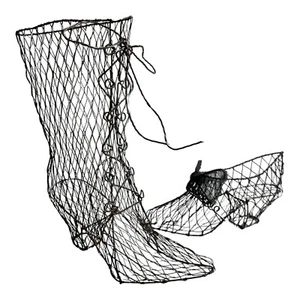 French collectible Collection Chicken Wire Art, Two Victorian Shoes, Boot & Heel - Picture 1 of 12