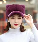 Fashion Girl/women 100% Real Genuine Mink fur hat Winter Warm Cat ears