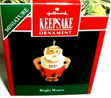 Bright Boxers`1991`Miniature,Santa In His Christmas Boxers,Hallmark Ornament-New