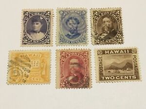  old stamps  HAWAII    x  6