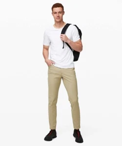 Men's Lululemon ABC Pant Slim Warpstreme 33 x 32 Khaki Tofino Sand - Picture 1 of 9