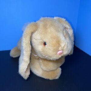 Dakin Plush Bunny Realistic Lop Eared Rabbit Vintage 1989 Toy Lovey Bow Laying