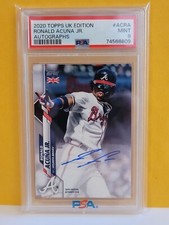 RONALD ACUNA JR AUTO 2020 TOPPS  UK EDITION PSA 9 MINT - TOUGH PULL 1:2738 PACKS