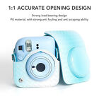 (Blue)Camera Bag Camera Case Woven Pattern Soft Rainproof PU Leather With