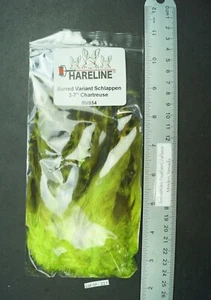 Hareline 5" to 7" Chartreuse Barred Variant Schlappen Lot #SF 217 - Picture 1 of 2