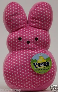 Peeps Plush 9" Pink Polka Dot Plush Peeps Bunny Great for your Easter Basket NWT - Picture 1 of 1