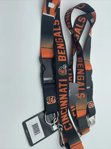 2 New Cincinnati Bengals NFL Sports Lanyard With Detachable Key Ring A2 Cover