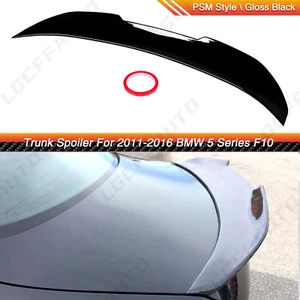 For 11-17 BMW 5 Series F10 & M5 Gloss Black PSM Style High Kick Trunk Spoiler US - Picture 1 of 23