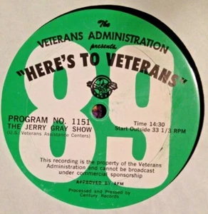 RADIO SHOW: HERE'S TO VETERANS #1150 BARRY SISTERS SHOW & #1151 JERRY GRAY SHOW - Bild 1 von 2