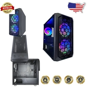 Innovative Micro-ATX Computer Case with Tempered Glass, RGB Fans & Audio Ports - Picture 1 of 11